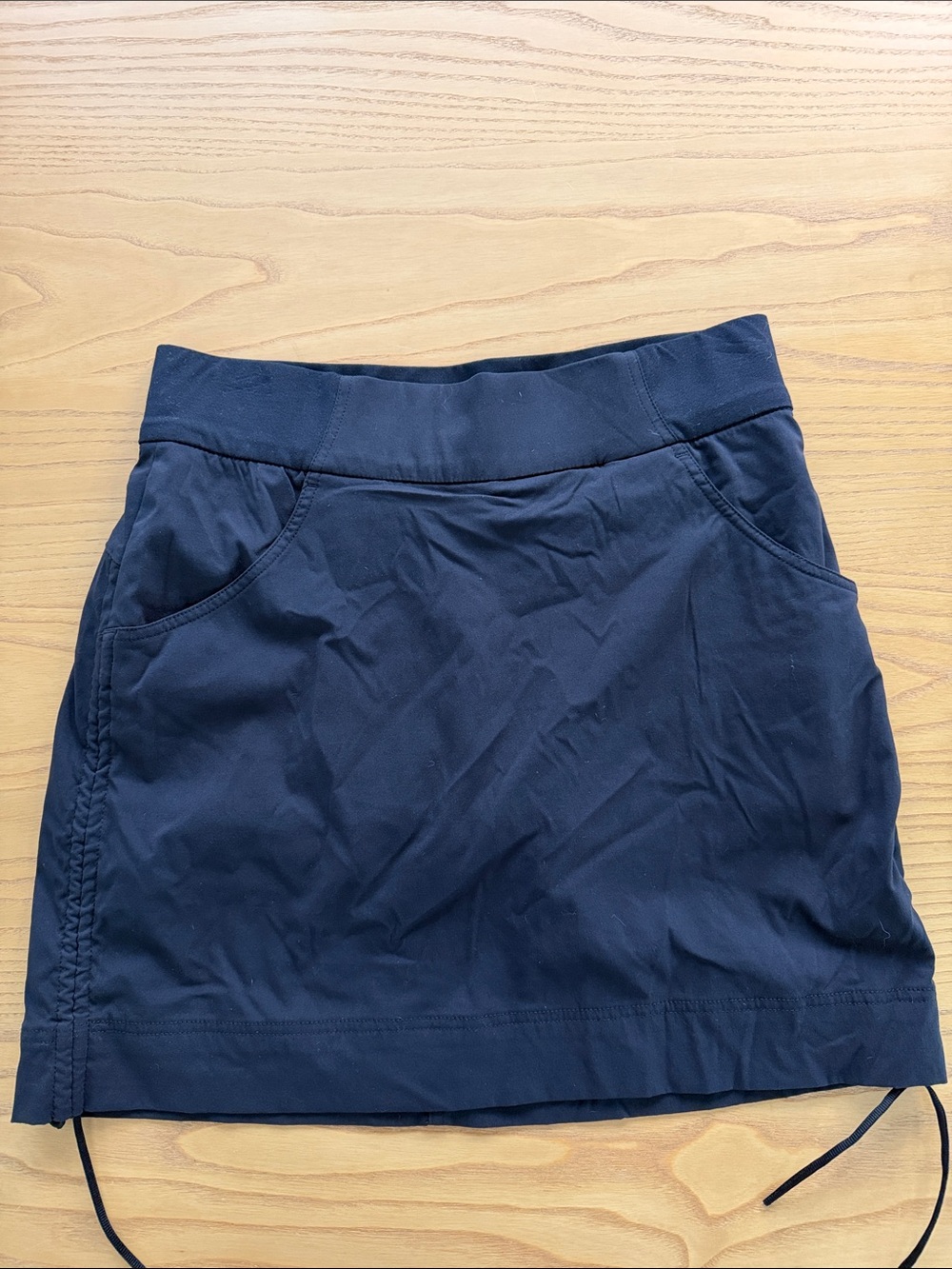 Classic Navy Mini Skirt with Side Drawcords